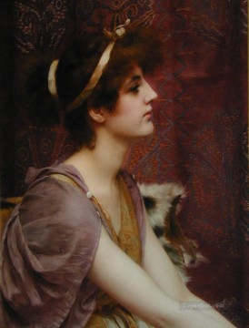 ジョン・ウィリアム・ゴッドワード Painting - クラシックな美しさをトリミングした新古典主義の女性 ジョン・ウィリアム・ゴッドワード